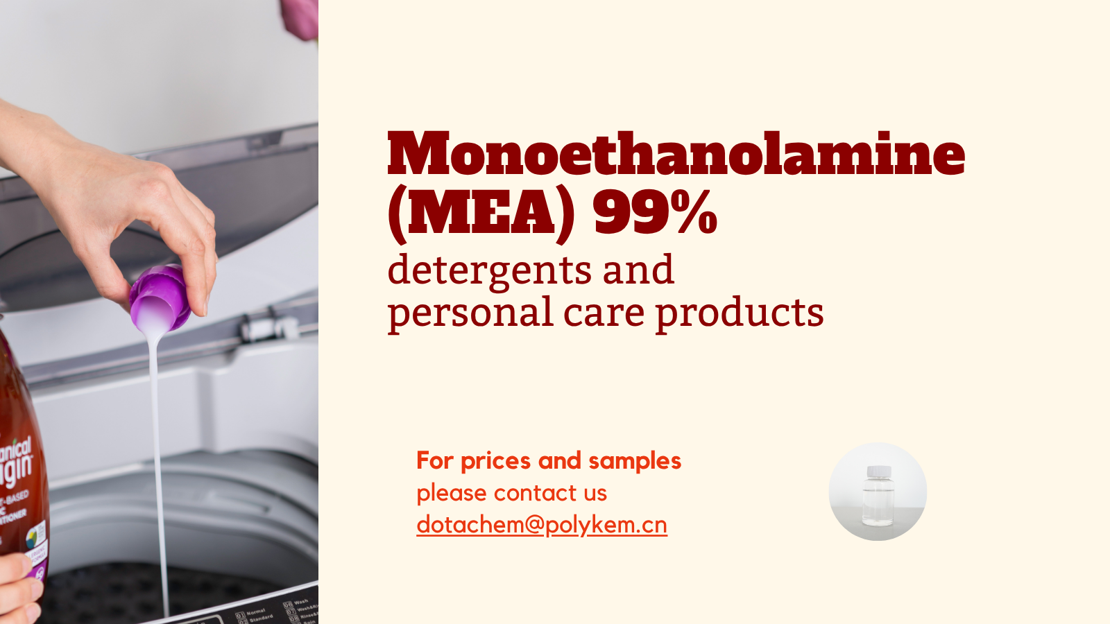 Monoéthanolamine (MEA) 99%: l'ingrédient central des détergents et des produits de soins personnels